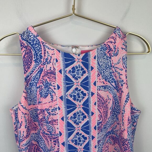 Lilly Pulitzer Donna Romper Size 2 Pink Blue Skort 001558 - Picture 3 of 8